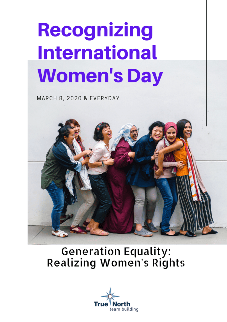 a diverse group of women celebrating international women's day